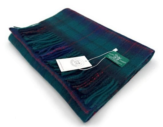 Davidson Modern Tartan Pure Lambswool Large Clan Scarf Unisex 180cm x 30cm