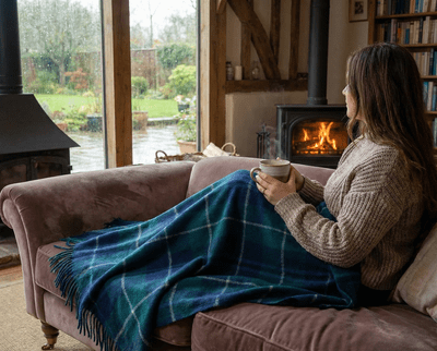 Douglas Modern New Wool Large Tartan Blanket Throw