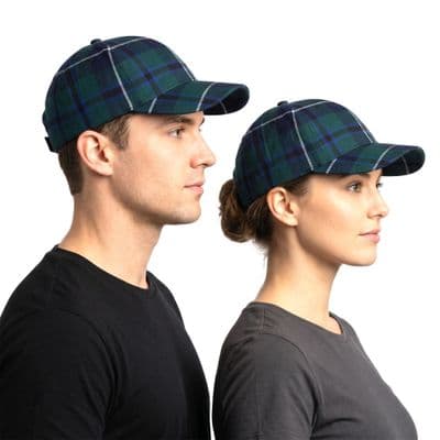 Douglas Modern Tartan Baseball Cap, Deep Crown, Unisex Made in Scotland