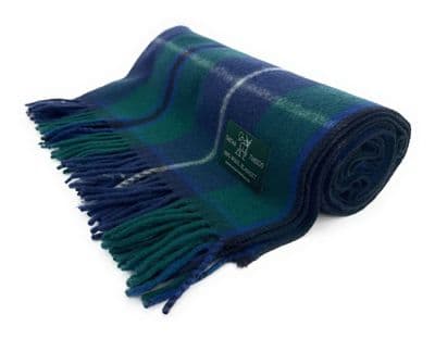 Douglas Modern Wool Tartan Knee Blanket 100% New Wool