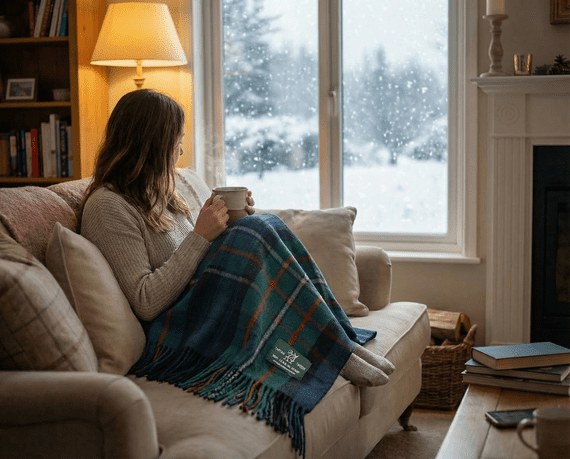 Ferguson Modern New Wool Large Tartan Blanket Throw