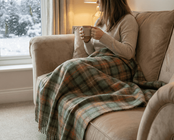 Fraser Hunting Weathered New Wool Large Tartan Blanket Throw Rug