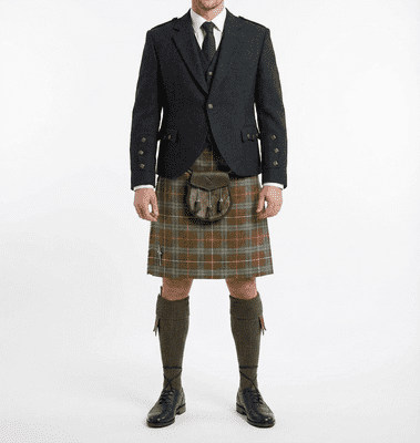 Fraser Hunting Weathered Tartan 8 Yard Wool Blend Kilt