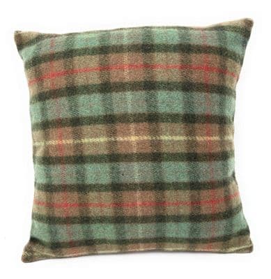 Fraser Hunting Weathered Wool Tartan  Square Cushion Cover Made in Scotland