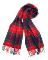 Fraser Red Tartan Lambswool Large Clan Scarf Unisex 180cm x 30cm