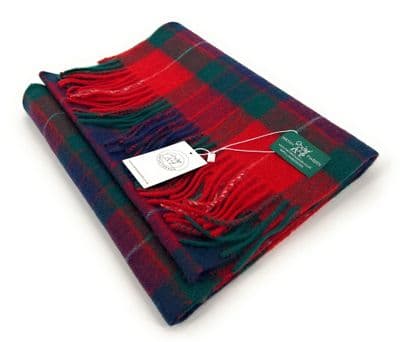 Fraser Red Tartan Lambswool Large Clan Scarf Unisex 180cm x 30cm