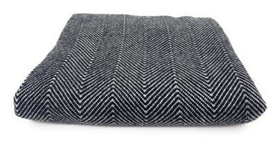 Fringed Large Herringbone Cashmere Blend Hand Finished Blanket 130  x 200cm