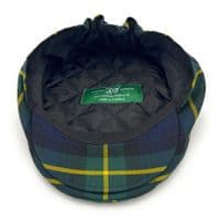 Gordon Modern Tartan Flat Cap Comfort Fit Quilted Lining Made in Scotland