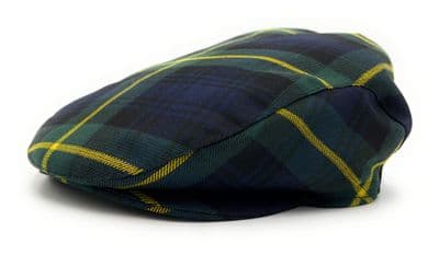 Gordon Modern Tartan Flat Cap Comfort Fit Quilted Lining Made in Scotland