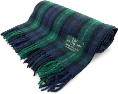 Gordon Modern Tartan Knee Blanket 100% New Wool