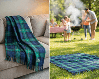 Gordon Modern Wool Large Tartan Blanket Throw Rug