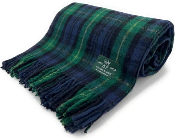 Gordon Modern Wool Large Tartan Blanket Throw Rug