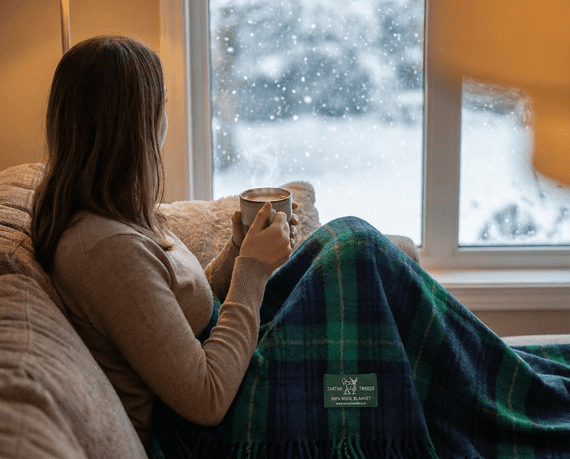 Gordon Modern Wool Large Tartan Blanket Throw Rug