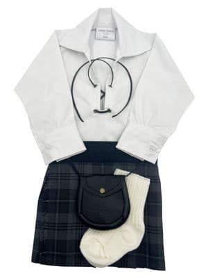 Grey Granite Tartan Baby Kilt Outfit | Traditional Scottish Baby Highland Wear