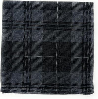 Grey Granite Tartan Pocket Square