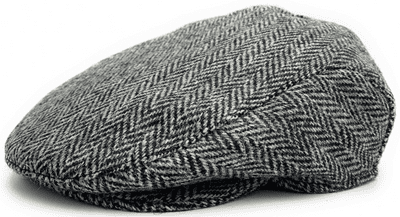 Grey wool top flat cap
