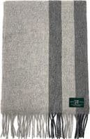 Grey Stripe Extra Fine Pure Cashmere Scarf 180 cm x 30 cm