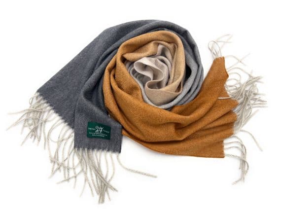 Grey-Tan Cashmere | Luxury Scottish Cashmere Scarf