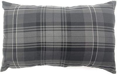 Grey Tartan Rectangular Cushion Cover 46cm x 26cm Made in Scotland
