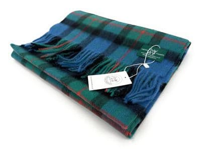 Gunn Ancient Large Tartan Lambswool Clan Scarf Unisex 180cm x 30cm