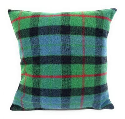 Gunn Ancient Wool Tartan  Square Cushion Cover Made in Scotland