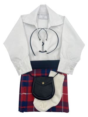 Hamilton Red Tartan Baby Kilt Outfit | Traditional Scottish Baby Highland Wear