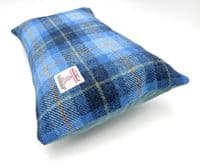 Harris Tweed Blue Check Rectangular Cushion Cover 44 cm x 26 cm Made in Scotland