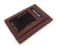 Harris Tweed Brown Herringbone Compact Card Holder Wallet ID Window Unisex