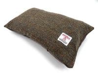 Harris Tweed Brown Herringbone Rectangular Cushion Cover 44 cm x 26 cm Made in Scotland