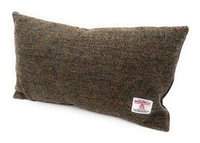 Harris Tweed Brown Herringbone Rectangular Cushion Cover 44 cm x 26 cm Made in Scotland
