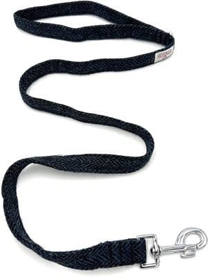 Harris Tweed Dog Lead Navy Herringbone