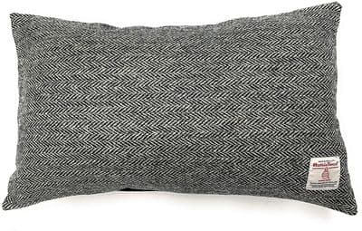 Harris Tweed Grey Herringbone Rectangular Cushion Cover  44 cm x 26 cm  Made in Scotland