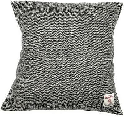 Harris Tweed Grey Herringbone Square Cushion Cover 40cm x 40cm Made in Scotland