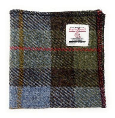 Harris Tweed Macleod Tartan Handmade Pocket Square 26 cm x 26 cm