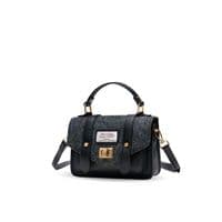 Harris Tweed Mini Satchel Charcoal Herringbone Crossbody Bag