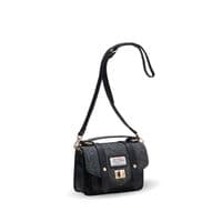 Harris Tweed Mini Satchel Charcoal Herringbone Crossbody Bag