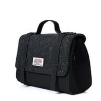 Harris Tweed Mini Satchel Charcoal Herringbone Crossbody Bag