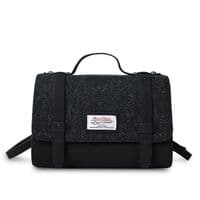 Harris Tweed Mini Satchel Charcoal Herringbone Crossbody Bag