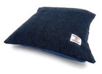 Harris Tweed Navy Herringbone Square Cushion Cover 40 cm x 40 cm Made in Scotland