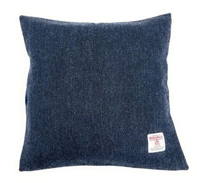 Harris Tweed Navy Herringbone Square Cushion Cover 40 cm x 40 cm Made in Scotland