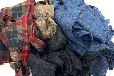 Harris Tweed Remnant Cloth Fabric Off cuts in Herringbone, Tartan and Check All Mixed Size Pieces