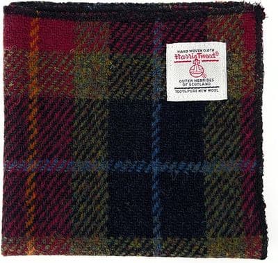Harris Tweed Rust Check Handmade Pocket Square