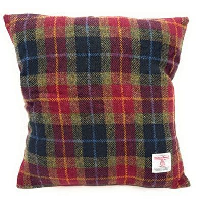 Harris Tweed Rust Check Square Cushion Cover 40 cm x 40 cm Made in Scotland