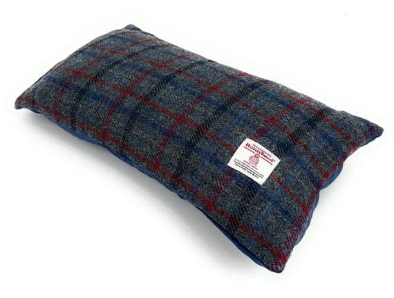 Harris Tweed Slate Grey Check Rectangular Cushion Cover 44 cm x 26 cm Made in Scotland