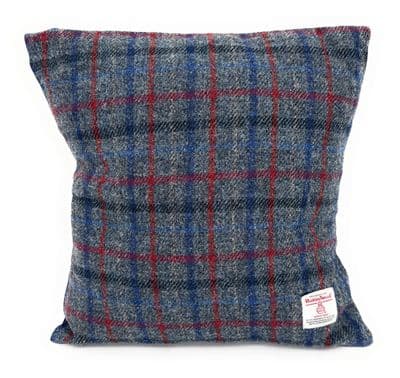 Harris Tweed Slate Grey Check Square Cushion Cover 40 cm x 40 cm Made in Scotland