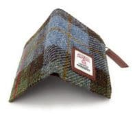 Harris Tweed Women's Macleod Tartan Real Leather Bifold Wallet, Card Holder with Zipper Coin Pocket