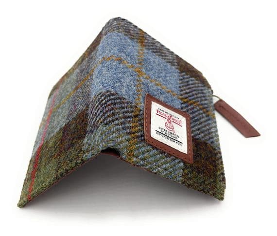 Fuchsia Red Tartan Card Zip Wallet with Harris Tweed®