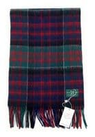Macdonald Of Clanranald Tartan Lambswool  Clan Scarf  Unisex 180 cm x 30 cm