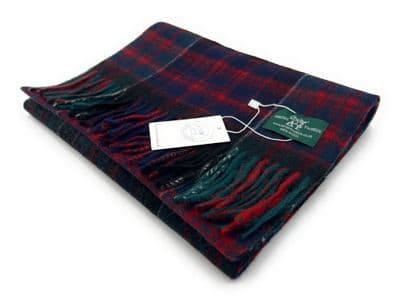 Macdonald Of Clanranald Tartan Lambswool  Clan Scarf  Unisex 180 cm x 30 cm