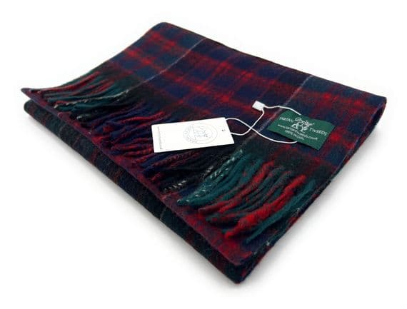 Macdonald Of Clanranald Tartan Lambswool  Clan Scarf  Unisex 180 cm x 30 cm